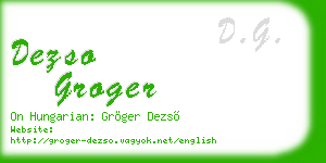 dezso groger business card